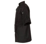 Chef Works JLCVBLKM Unisex Montreal Cool Vent Short Sleeve Double-Breasted Chef Coat with Cloth Covered Buttons - Black / Medium