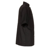 Chef Works JLCVBLKM Unisex Montreal Cool Vent Short Sleeve Double-Breasted Chef Coat with Cloth Covered Buttons - Black / Medium