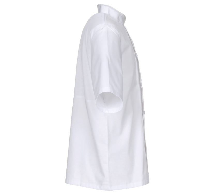 Chef Works JLCVWHTS Unisex Montreal Cool Vent Short Sleeve Double-Breasted Chef Coat with Cloth Covered Buttons - White / Small