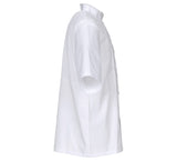 Chef Works JLCVWHTS Unisex Montreal Cool Vent Short Sleeve Double-Breasted Chef Coat with Cloth Covered Buttons - White / Small