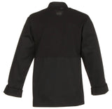 Chef Works JLLSBLK3XL Unisex Calgary Cool Vent Long Sleeve Double-Breasted Chef Coat with Cloth Covered Buttons - Black / 3X-Large
