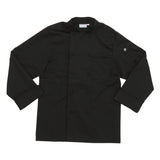 Chef Works JLLSBLK3XL Unisex Calgary Cool Vent Long Sleeve Double-Breasted Chef Coat with Cloth Covered Buttons - Black / 3X-Large