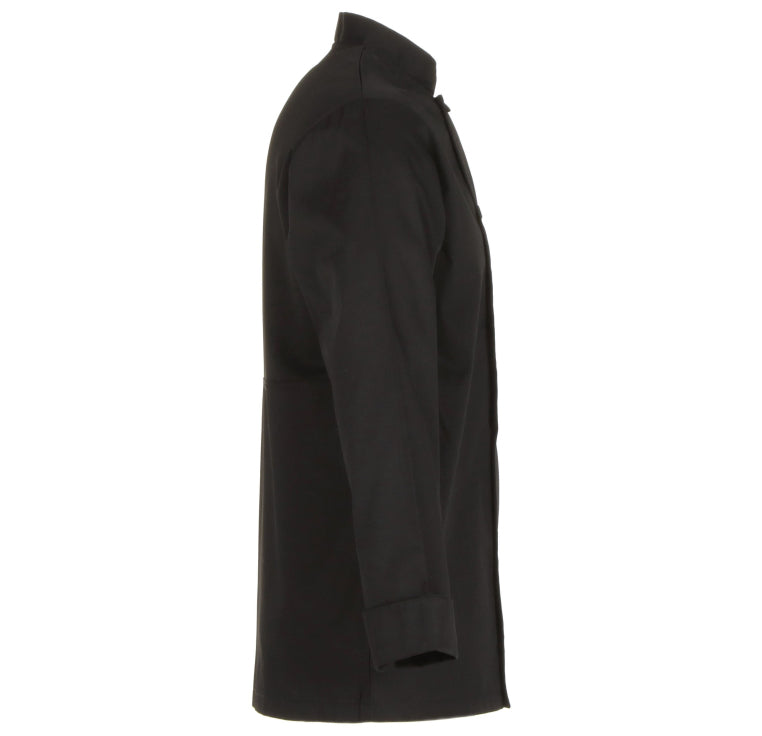 Chef Works JLLSBLK3XL Unisex Calgary Cool Vent Long Sleeve Double-Breasted Chef Coat with Cloth Covered Buttons - Black / 3X-Large