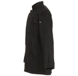 Chef Works JLLSBLKXL Unisex Calgary Cool Vent Long Sleeve Double-Breasted Chef Coat with Cloth Covered Buttons - Black / X-Large