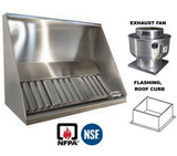 JRSVHC8-FF 8ft Jean's Concession Vent Hood with Exhaust Fan and Flashing