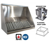 JRSVHC6-FF 6ft Jean's Concession Vent Hood with Exhaust Fan and Flashing