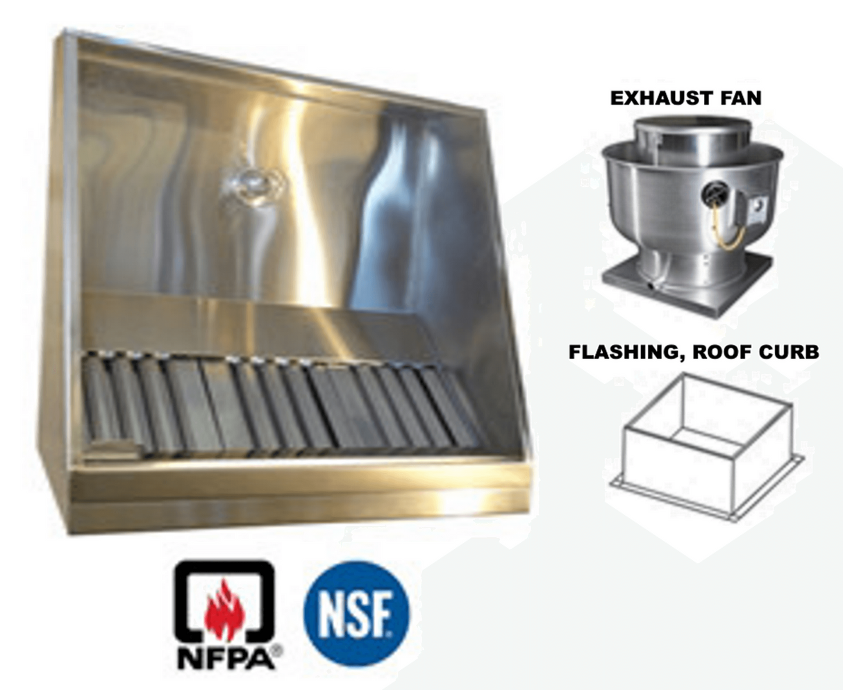 JRSVHSP5-FF 5ft Jean's Shallow Front Vent Hood with Exhaust Fan and Flashing