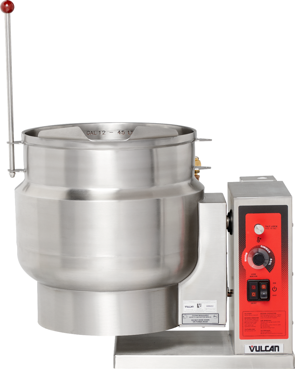 Vulcan K12ETT-7 Countertop Electric 2/3 Steam Jacketed Tilting Kettle 12 Gal. - 208v/3ph, 12 kW