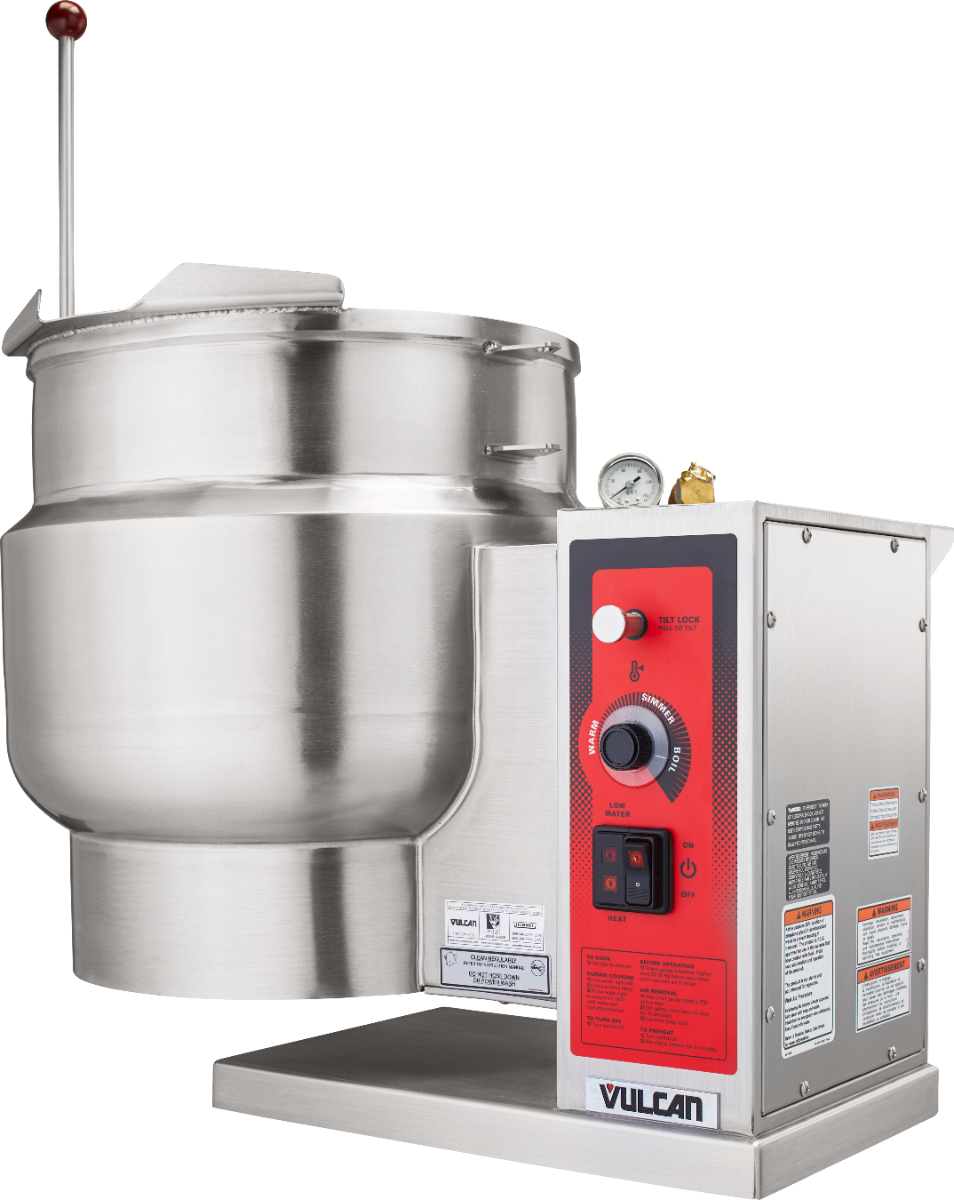 Vulcan K12ETT-7 Countertop Electric 2/3 Steam Jacketed Tilting Kettle 12 Gal. - 208v/3ph, 12 kW