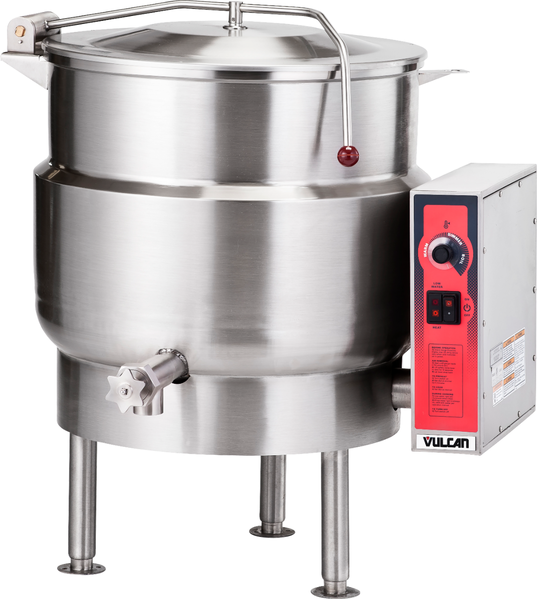 Vulcan K40EL Electric 2/3 Steam Jacketed Stationary Kettle 40 Gal. - 208v/3ph, 18 kW
