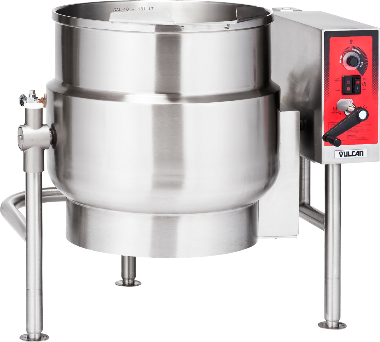 Vulcan K40ELT Electric 2/3 Steam Jacketed Tilting Kettle 40 Gal. - 208v/3ph, 18 kW