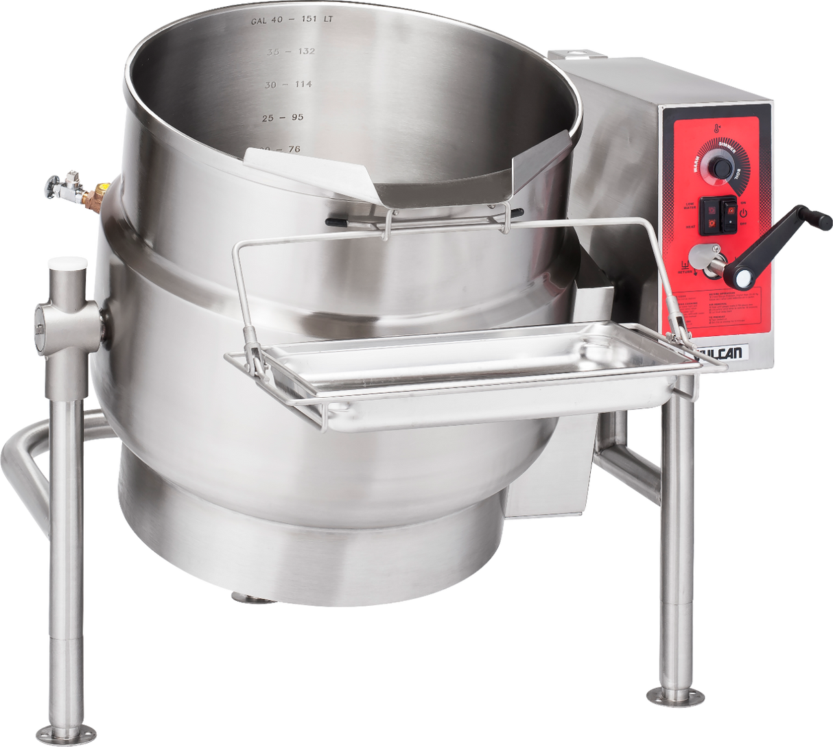 Vulcan K40EL Electric 2/3 Steam Jacketed Stationary Kettle 40 Gal. - 208v/3ph, 18 kW
