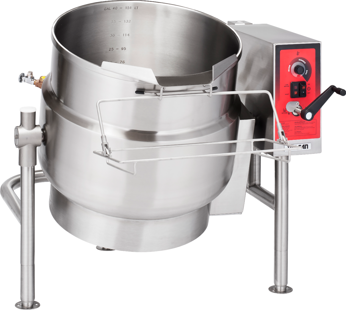 Vulcan K40EL Electric 2/3 Steam Jacketed Stationary Kettle 40 Gal. - 208v/3ph, 18 kW