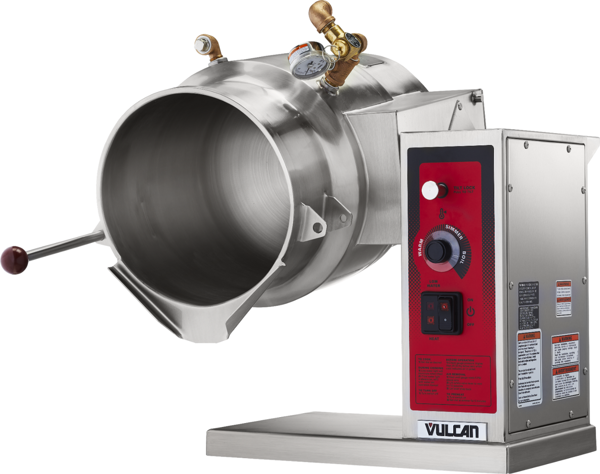 Vulcan K6ETT-7 Countertop Electric 2/3 Steam Jacketed Tilting Kettle 6 Gal. - 208v/3ph, 7.5 kW