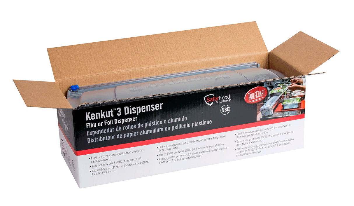 TableCraft KK3 KenKut 3 Plastic Film & Foil Dispenser - for 12" to 18" Rolls