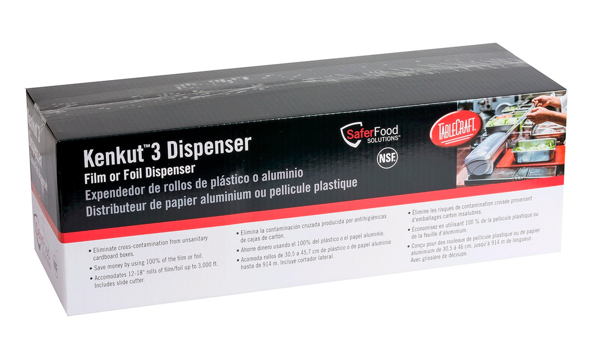TableCraft KK3 KenKut 3 Plastic Film & Foil Dispenser - for 12" to 18" Rolls
