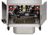 Vulcan 2VK65AF Two Bank Natural Gas Floor Fryer with PowerFry5, Solid State Analog Control, and KleenScreen Filtration - Holds 130 to 140 lbs. - 160,000 BTU