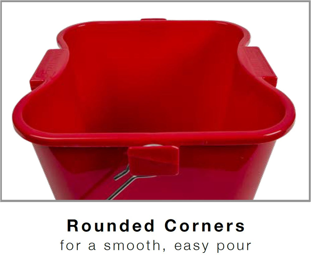 San Jamar KPP256RD Kleen-Pail Pro Red Plastic Sanitizing Pail 8 qt.