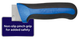 Winco KSTK-80 Sof-Tek High Carbon Steel Chef's Knife with 8" Blade and Black/Blue TPR Handle - 6/Case