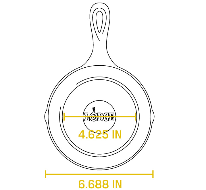 Lodge L3SK3 Round Seasoned Cast Iron Skillet with Handle 6-1/2"