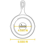 Lodge L3SK3 Round Seasoned Cast Iron Skillet with Handle 6-1/2"