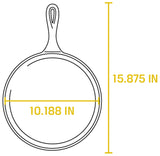 Lodge L9OG3 Round Seasoned Cast Iron Griddle Pan with Handle 10-1/2"