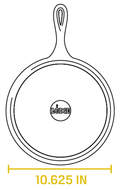 Lodge L9OG3 Round Seasoned Cast Iron Griddle Pan with Handle 10-1/2"