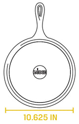 Lodge L9OG3 Round Seasoned Cast Iron Griddle Pan with Handle 10-1/2"