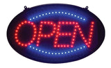 Winco LED-10 Horizontal Hanging Oval "Open" LED Sign with (3) Flashing Patterns 22-3/4" x 14"