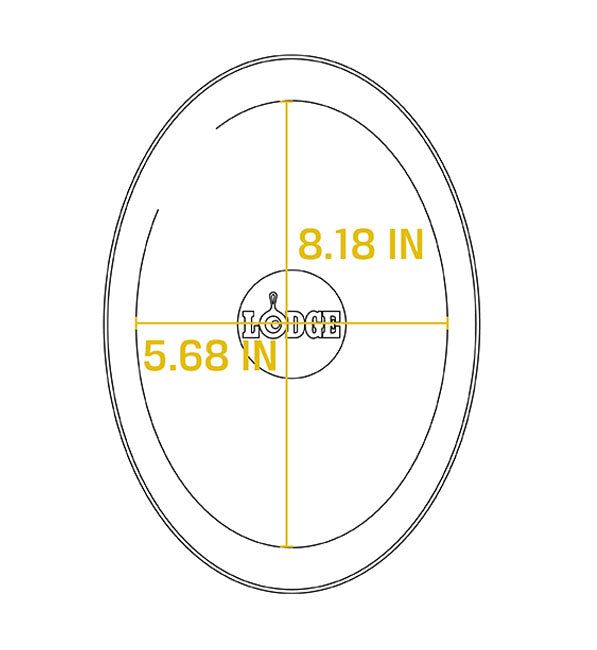 Lodge LOSH3 Oval Seasoned Cast Iron Serving Griddle w/o Handle 10" x 7-1/2"