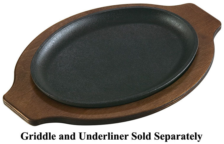 Lodge LOSH3 Oval Seasoned Cast Iron Serving Griddle w/o Handle 10" x 7-1/2"