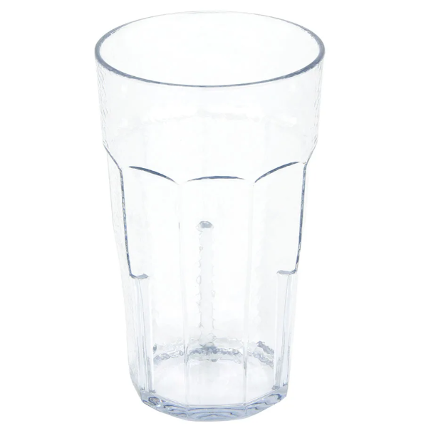 Cambro LT22152 22 oz Clear Hammered Plastic Tumbler - 36ea/Case