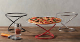 American Metalcraft LWUS1041 Contempo Wrought Iron Swirl Pizza Stand / Food Display Riser 10"dia. Top x 11-1/2"dia. Bottom x 4"H - Black