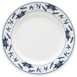 GET M-5090-B Water Lily Melamine Round Dinner Plate 10-1/2" - White w/ Blue Rim - 12/Case
