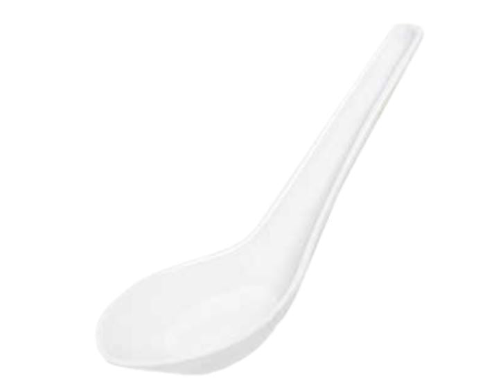 GET M-6030-W Hidden Treasures Melamine Won-Ton Soup Spoon 5/8 oz. - White - 60/Case