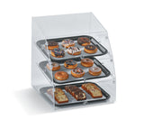 Vollrath MBC1014-3R-06 Countertop Knock-Down 3-Tray Curved Front Acrylic Bakery Display Case with Split Rear Door Doors