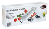 Winco MDL-15 Stainless Steel Mandoline Slicer Set with Hand Guard & (5) Interchangeable Blades 15-1/2" x 4-15/16" - 8/Case