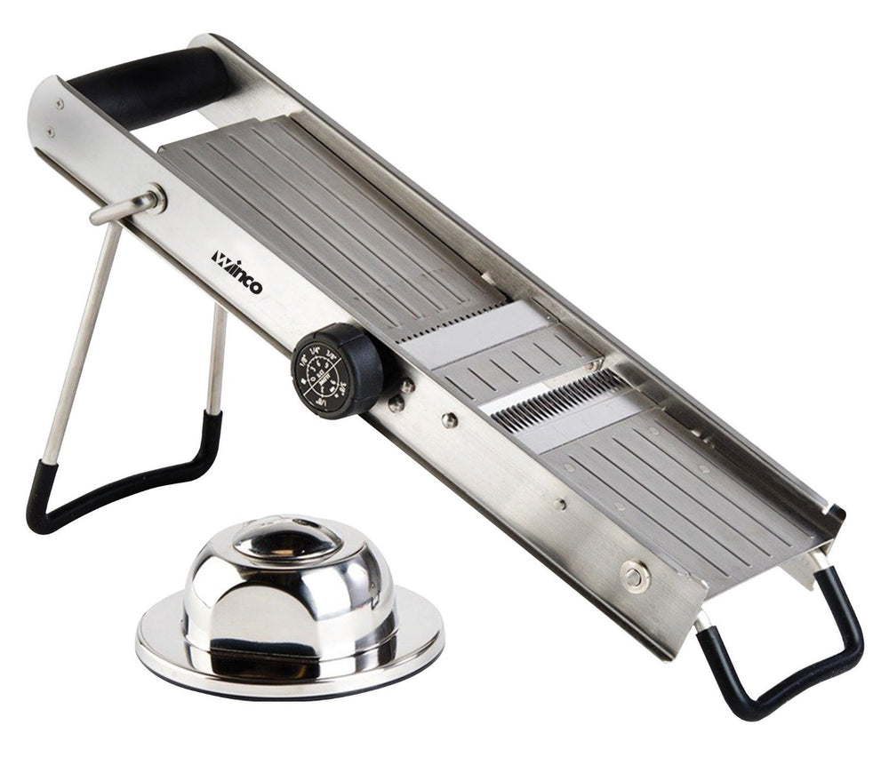 Winco MDL-18 Stainless Steel Mandoline Slicer Set with Built-In Blades and (4) Slice Settings 18-1/3" x 4-15/16"