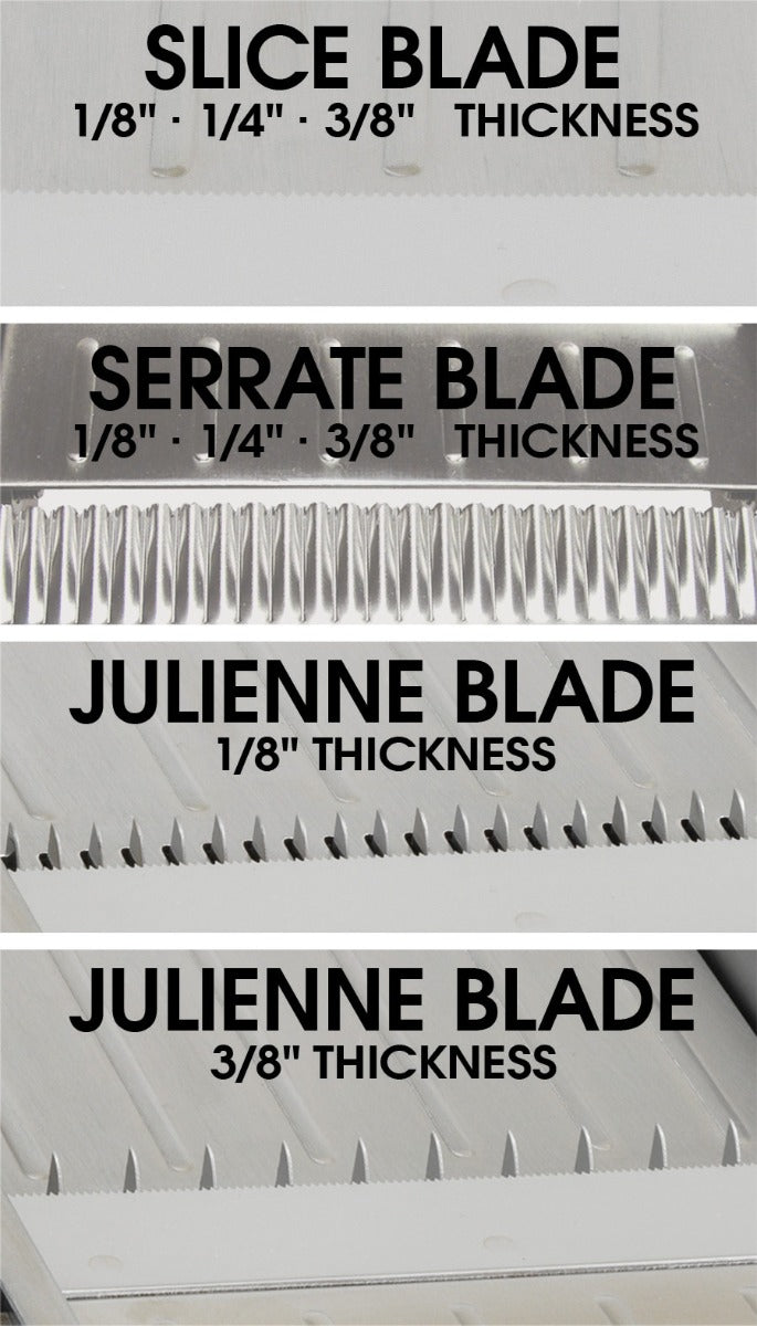 Winco MDL-18 Stainless Steel Mandoline Slicer Set with Built-In Blades and (4) Slice Settings 18-1/3" x 4-15/16"