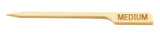 TableCraft MEDIUM "Medium" 3-1/2" Bamboo Temperature Meat Marker Pick - 100/Pack