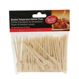 TableCraft MEDRARE "Med Rare" 3-1/2" Bamboo Temperature Meat Marker Pick - 100/Pack