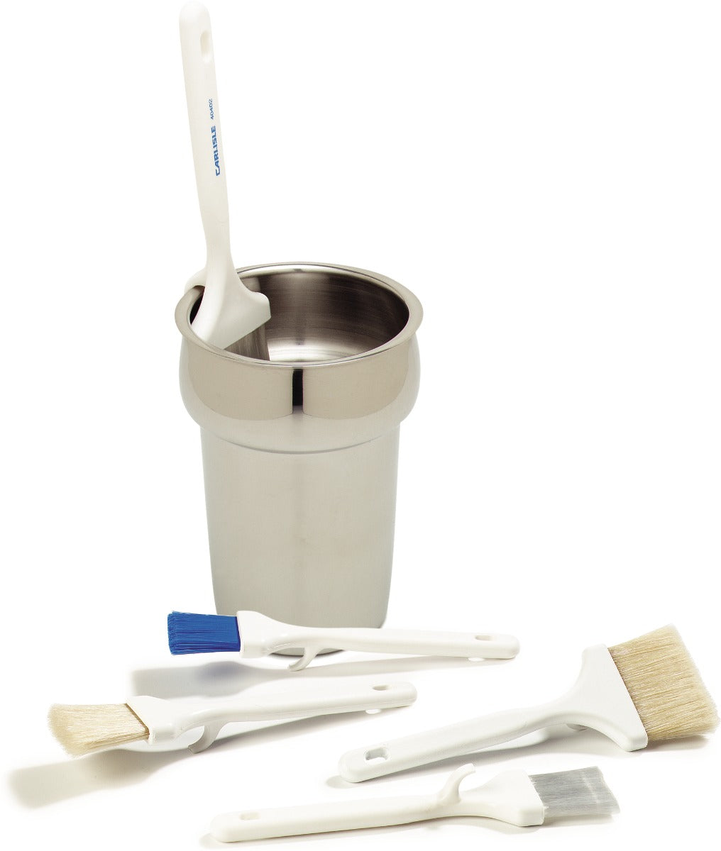 Carlisle 4037800 Sparta Meteor Flat Pastry / Basting Brush with 2"W Boar Bristles & Plastic Handle with Hook - White