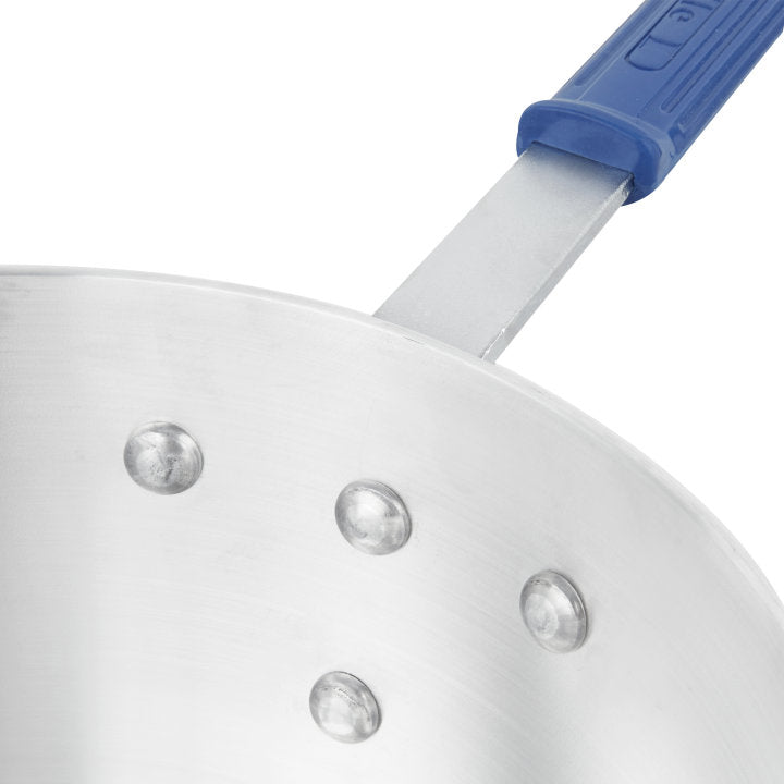 Vollrath 4347 Wear-Ever Tapered Aluminum Sauce Pan with Blue Silicone Cool Handle-7 Qt.