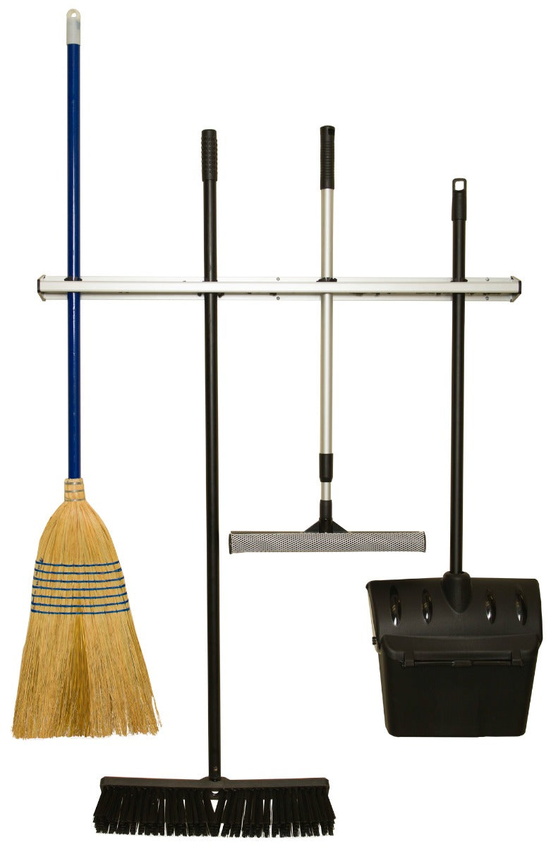 Winco MHH-36 Aluminum Mop & Broom Rack with Rubber Bristles 36" - 12/Case
