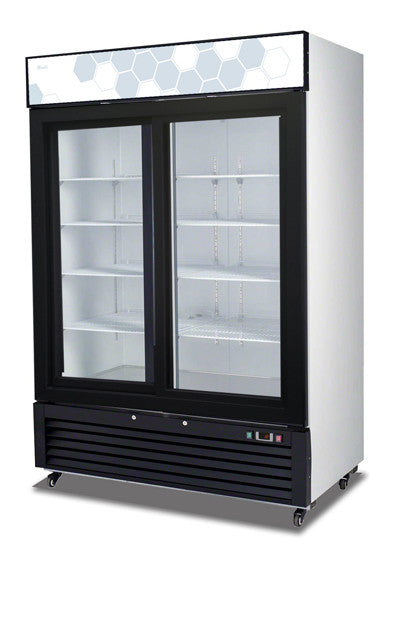 Migali C‑49RS‑HC 55 inch 2 glass sliding door merchandiser refrigerator with LED lighting commercial display