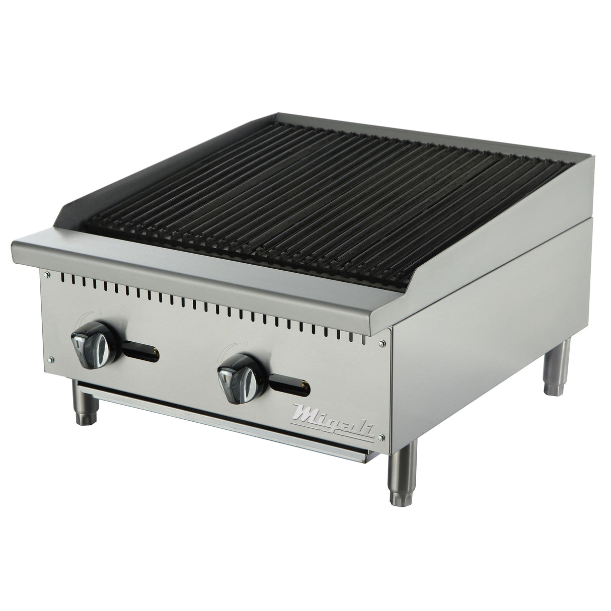 Migali C‑RB24 24 inch countertop 2 burner natural gas radiant charbroiler commercial kitchen