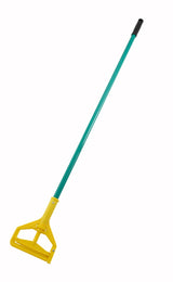 Winco MOPH-7P Metal Mop Handle with Yellow Plastic Side-Release Frame 57" - 6/Case