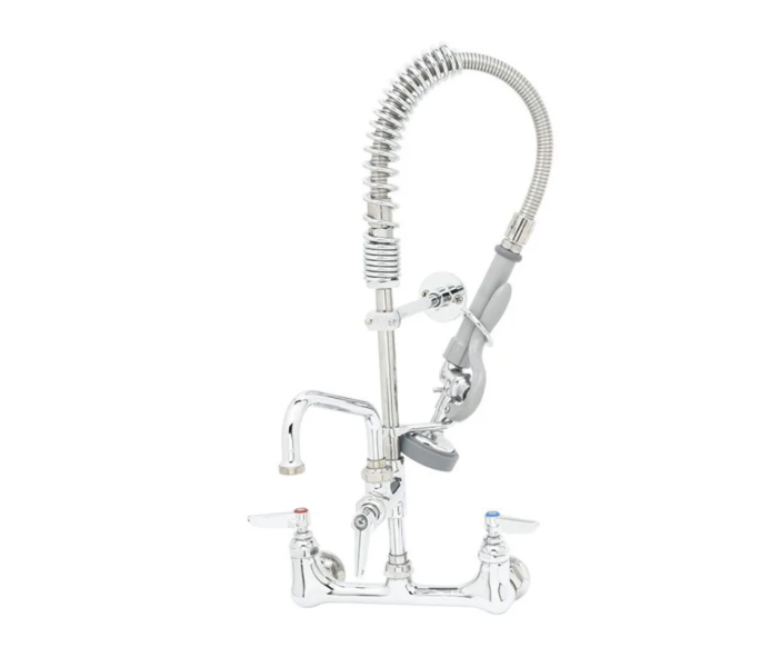 T&S Brass MPZ8WLN08CR 22"H Wall Mount Pre Rinse Faucet - 1.15 GPM, Base with Nozzle