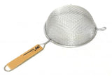 Thunder Group SLSTN5208 Stainless Steel Double Fine Mesh Strainer with Wood Handle 8" Dia.