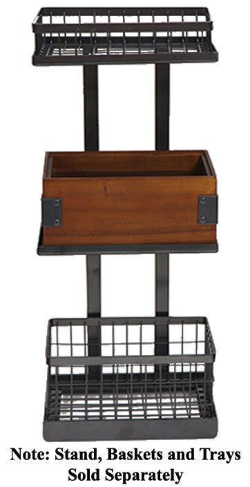 GET MTS-20M-MG Urban Renewal Metal Rectangular 3-Tier Merchandiser Stand 9-1/4"W x 6-1/4"D x 20-1/2"H - Gray